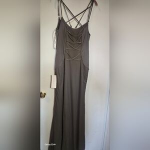 Azazie Gray Strappy Dress